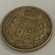 1862  young Victoria badge 22 carats Full Gold Sovereign coin 