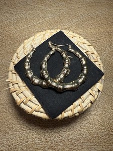 Authentic Gold Plated Bamboo Fashion Hoops 
