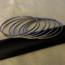 Gold Tone Stackable Bangle Bracelet Set, Metal Round Design No Stone