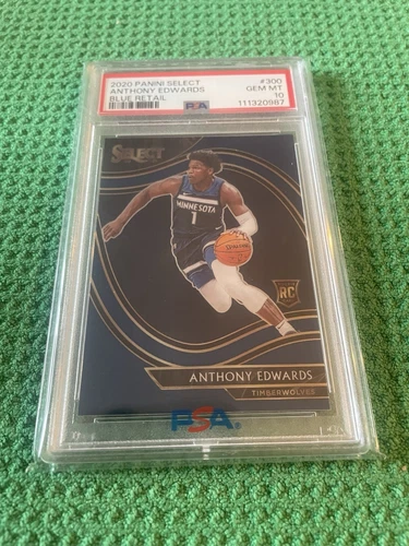 2020 PANINI SELECT 300 ANTHONY EDWARDS BLUE RETAIL PSA 10 Timberwolves Rookie