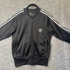 Vintage 2003 Adidas Originals Womens Jacket Logo Full Zip Track Trefoil L Black