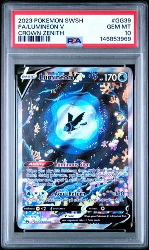 Lumineon V GG39/GG70 Sword Shield Crown Zenith Pokemon PSA 10