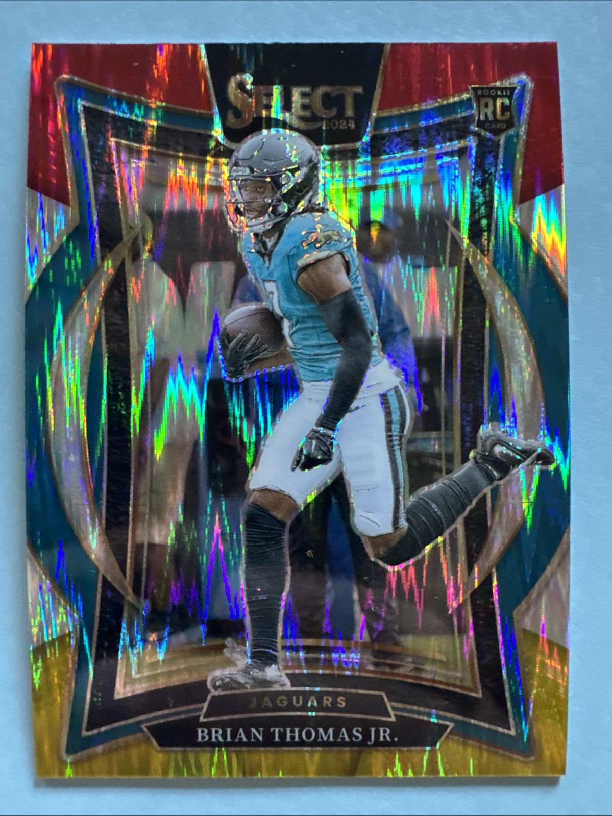 2024 Panini Select - Concourse Brian Thomas Jr. #91 Red & Yellow Shock Prizm...