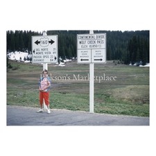 Colorado 1960 Wolf Creek Pass Continental Divide Sign Hwy 160 Kodachrome Slide