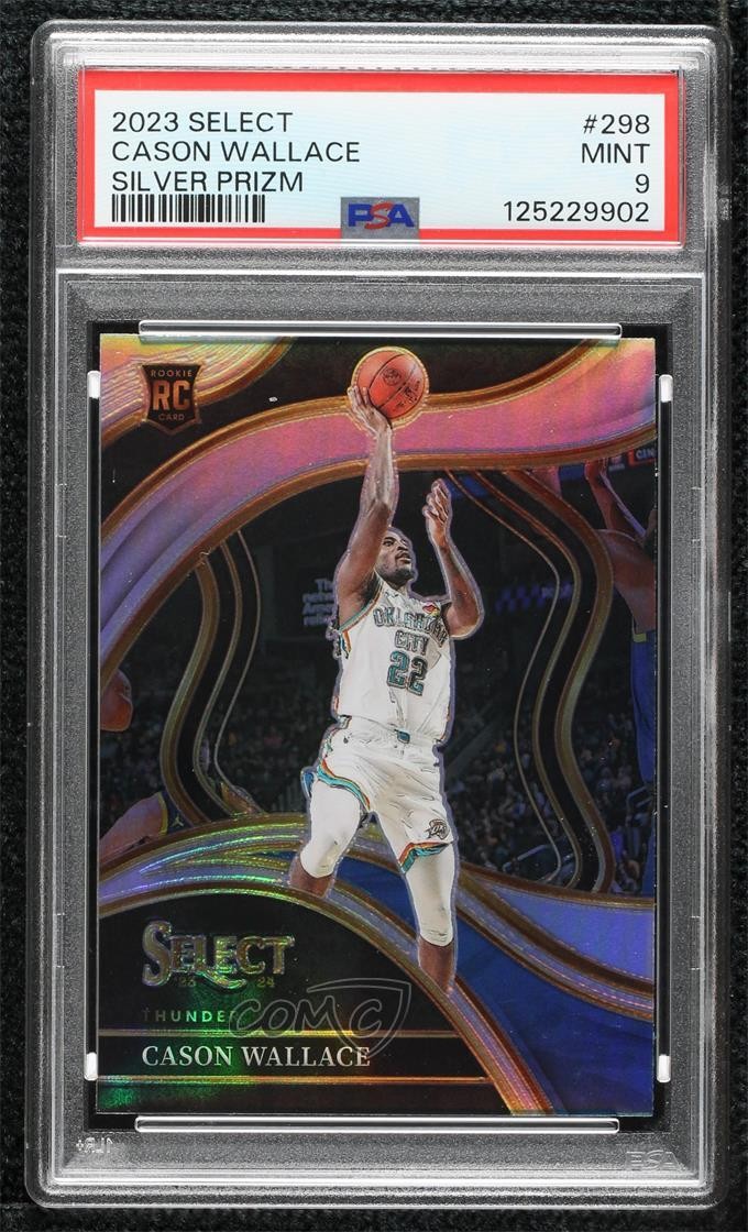 2023-24 Panini Select Courtside Silver Prizm Cason Wallace #298 PSA 9 MINT 11es