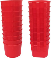 20 Pack Cage Cups Chicken Feeders Waterer Bird Water Cup Bunny Food Bowl Plastic