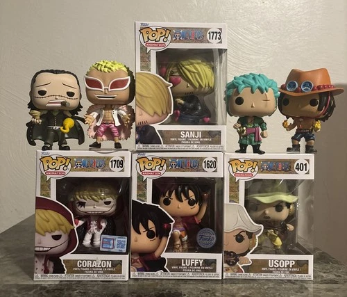 One Piece Funko Pop Lot 8pc – Sanji Corazon Luffy Usopp + 4 Loose (Read)