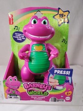 New Fisher-Price Barney  s World Heart Hands Barney Figure With Music  Lights