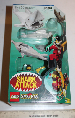 SEALED 1997 NEW LEGO 6599 Shark Attack Town Divers Submarine VTG