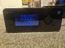 John Lewis Black Nova DAB/FM Bluetooth Speaker Clock Radio Touch Point.