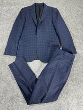 J Crew Ludlow Suit Mens 36 Short Slim Blue Wool Flannel 32x28