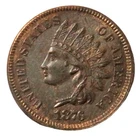1876 INDIAN HEAD CENT 1C CHOICE AU+ RED BROWN CONDITION