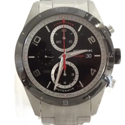 Used MONTBLANC time walker chronograph 116097 7424 Wrist watch Men Black