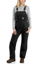 Carhartt Women's Weathered Duck Wildwood Bib Overalls, Black, XXL
