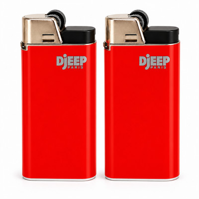 DJEEP Paris Disposable Lighters 2 Pack Red Pocket Lighters