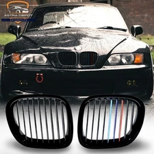 2pcs Glossy Black Front Kidney Grill Grille M-Color for BMW Z3 M Coupe 1995-2002