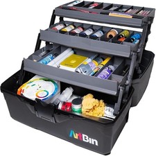 3-Tray Art Supply Box Versatile Organizer for Brushes, Paints, Stamps, and Mo...