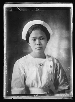 Photo:1920s Nurse Portrait Asian Woman Studio Photograph