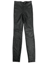 Good American Pants Womens 1 S Black Good Legs Faux Leather Leggings High Rise