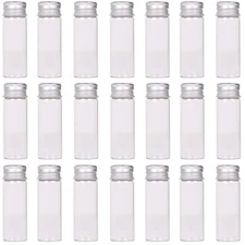 MaxMau 24 Tiny Jars with Aluminum Screw Lids 15ml Small Glass Bottles Clear M...