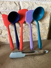 Lot of 6 Colorful GIR Silicone Cooking Utensils - Includes Rare Lavender Turner