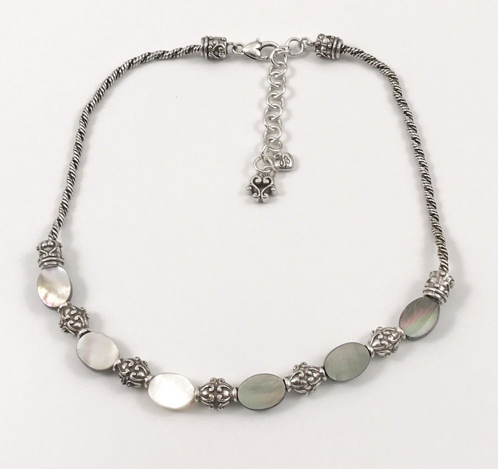 Brighton Abalone Shell Silver Collar Necklace. #1… - image 2