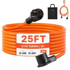 VEVOR 25 ft Dryer Extension Cord 3-Prong NEMA 10-30P to 10-30R Dryer Cord 30A