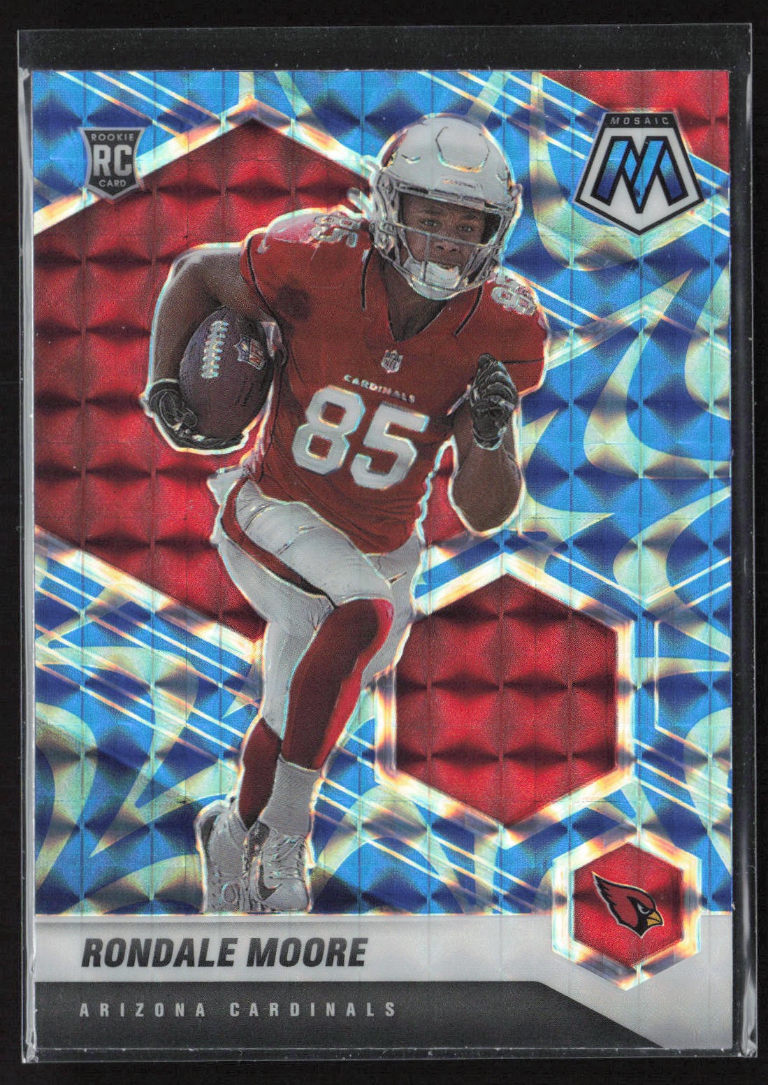 2021 Panini Mosaic #317 Rondale Moore Prizm Reactive Blue Arizona Cardinals