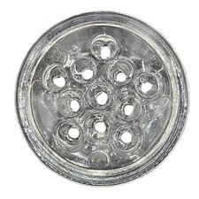 Vintage Clear Glass Flower Frog Floral Arranger Arrangement 11 Holes Round