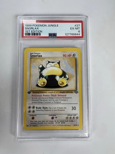 Pokémon Snorlax Jungle 1st Edition PSA 6 Rare 27/64 English