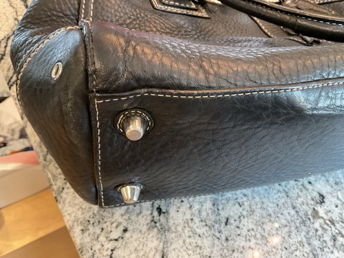 Vintage Coach Hamptons 13087 Satchel Handbag Purse Pebbled Leather Black Braided by Coach, $81.18 - Photo 18