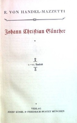 Johann Christian Günther Handel-Mazzetti, E. von: