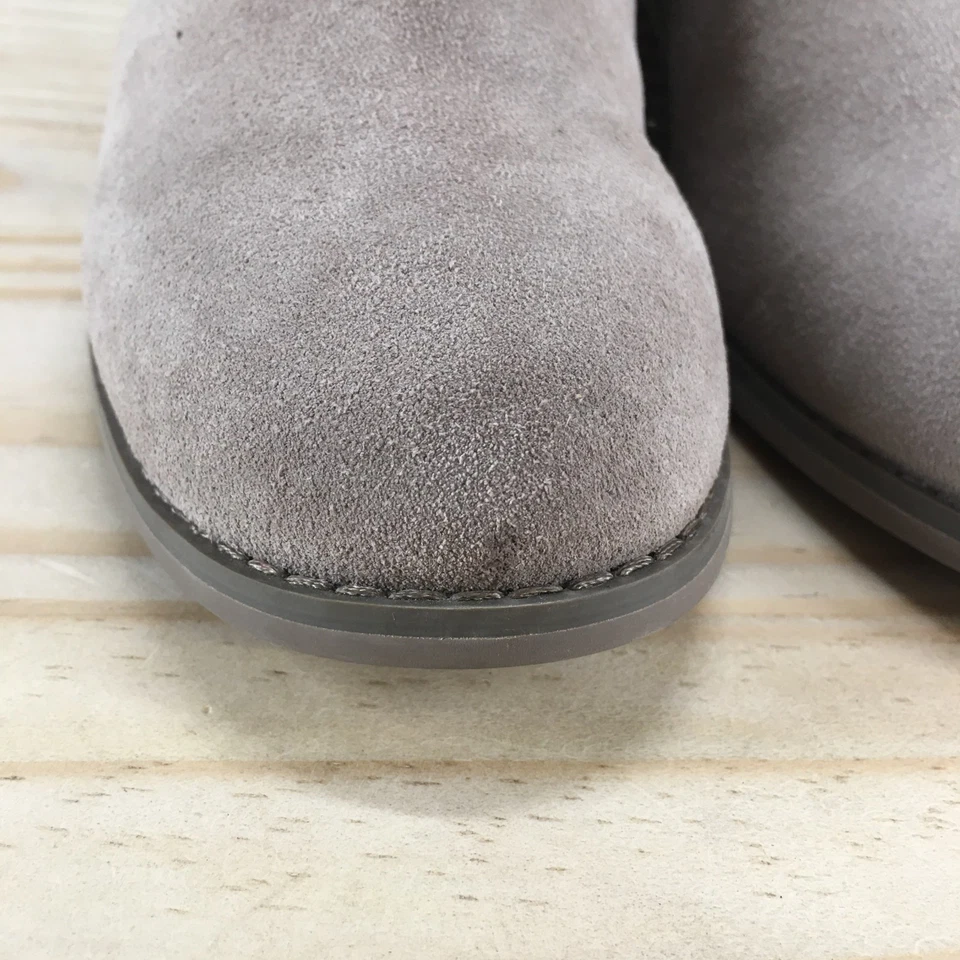 Toms Botas Mujer 6.5 Encaje Botín Beige Gamuza Cremallera Lateral Tacones Bloque Informales Foto 4 de 4