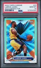 2024 Topps Chrome Basketball - LeBron James #23 Aqua Refractor 185/199 PSA 10