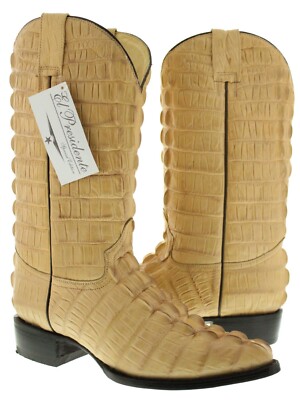 #40 Cocodrile Tail Design Western Boot Color Sand Mens Sand Cowboy Boots Real Leather Pattern Crocodile Tail  main image 4