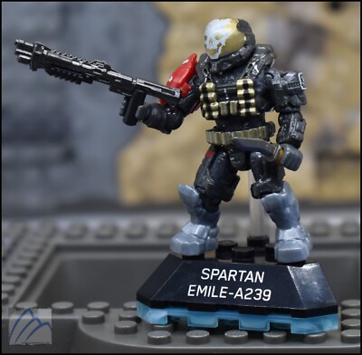 HALO HEROES 8 MEGA CONSTRUX BLOKS UNSC SPARTAN EMILE A-239 MINI FIGURE FVK26