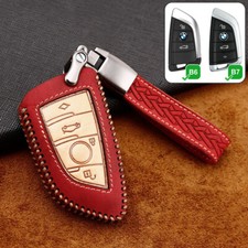 Schlüsselhüllel FOB inkl. Schlüsselanhänger für BMW Smartkey Schlüssel, rot