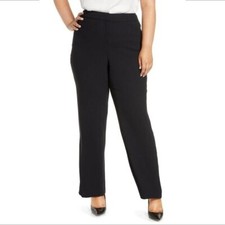 Vince Camuto Moss Crepe Trousers pants black straight wide leg women new 24W