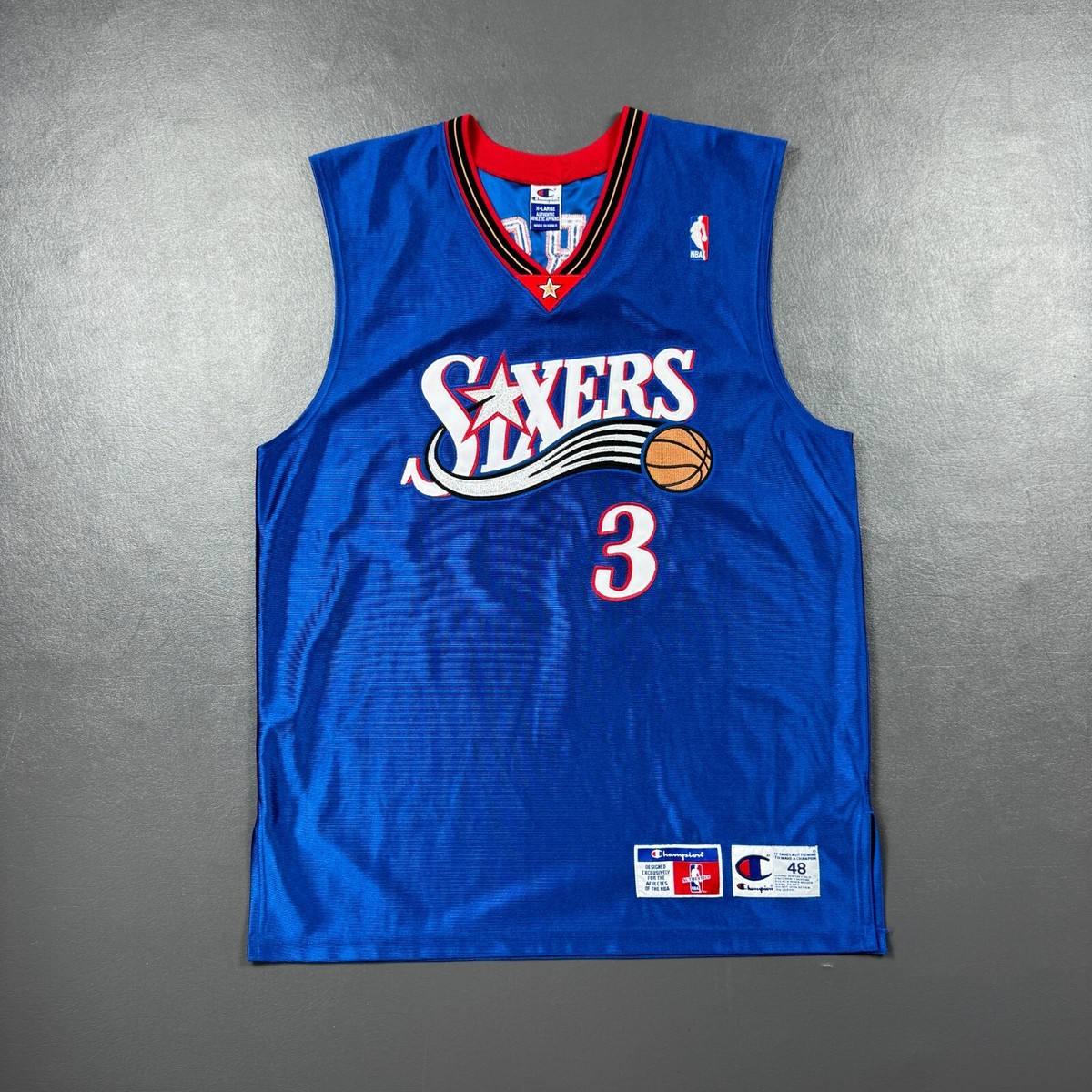 【NBA】76ers SIXERS ユニフォーム アイバーソン XL 48 100% Authentic Allen Iverson Vintage Champion 76ers Sixers Jersey
