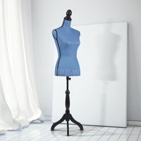 Adjustable Tripod Wood Stand Female Mannequin Torso Dress Bady Form Shape Blue on sale Adjustable Tripod Wood Stand Female Mannequin Torso Dress Bady Form Shape Blue on sale