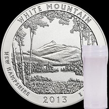 2013 D White Mountain New Hampshire Quarter 40 Coin Roll From US Mint Bag BU ATB