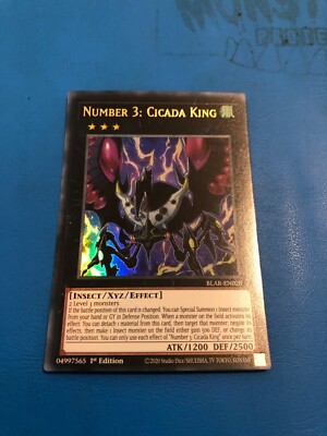 Number 3: Cicada King BLAR-EN028 Ultra Rare 1st Edition YuGiOh - Foto 2