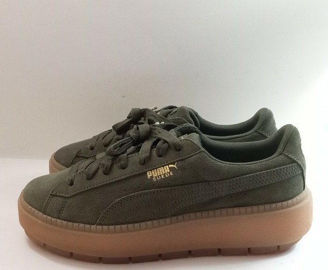 olive green platform pumas