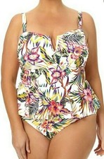 Women  s Plus Size One Piece 5X Tummy Control Floral Swimsuit By Terra  Sky A9