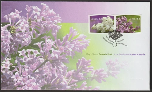 Canada #2207-2208, Lilacs, Flowers, First Day Cover, Combination FDC 2007