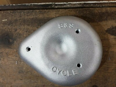 NOS S&S Cycle Raised Letters Air Cleaner Cover Super B Teardrop Rough Cast SS 