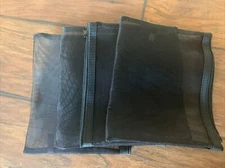 Four 8.5” X 7” Black Cosmetic Zipper Mesh Makeup Pouch Storage Bag Travel