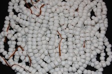 Crow Pony Glass Beads 9 mm Strand of a 100 White Beads, Art Crafts Bead