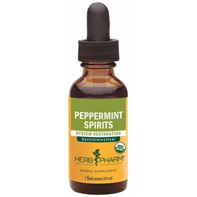 Herb Pharm Certified Organic Peppermint Spirits Extract Digestive Support,1Oz
