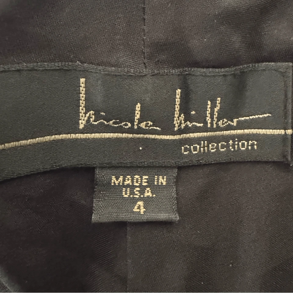 Nicole Miller Collection Black Zip Closure Bootcut Leather Pants Size 4 - Image 4 of 4